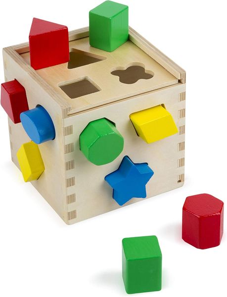 Melissa & Doug — Cubo de Madera para Clasificar Formas (12 piezas)