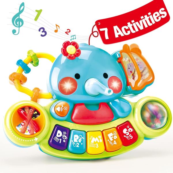 hahaland Piano Bebé — Piano de actividades con luces y sonidos (7 en 1)