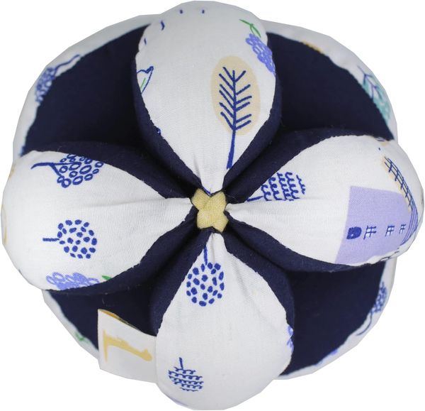 Pelota Montessori Sensorial de Tela (algodón orgánico GOTS con cascabel, hecha en España)